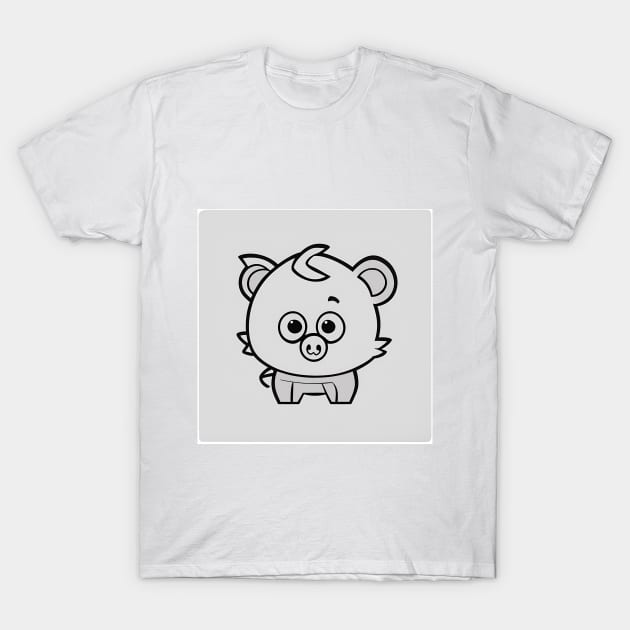 Minimalistic Cute Pig Simple Graphic Design T-Shirt by jachu23_pl